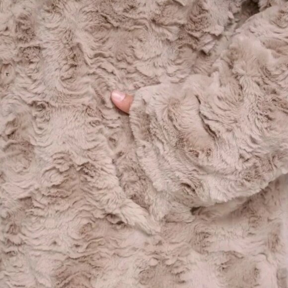 Kenneth Cole New York Truffle Grooved Classic Faux Mink Truffle Fur Coat Size 3x - Picture 3 of 4